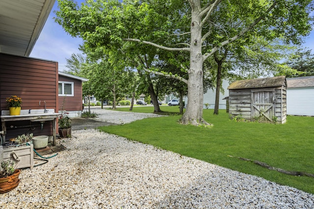 648 E Bayview Ave, Ocean Gate, NJ 08740 - view of grassy yard featuring a storage shed