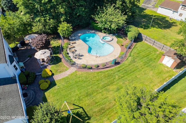 18 Rowena Rd, Manalapan, NJ 07726 - drone / aerial view of a pool