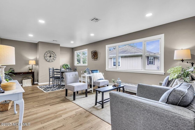 25 Montserrat St, Toms River, NJ 08757 - living room featuring light wood-style flooring and recessed lighting