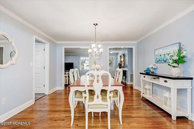 48 Crest Dr, Brick, NJ 08724 - dining space with crown molding, a chandelier, and light wood-style floors