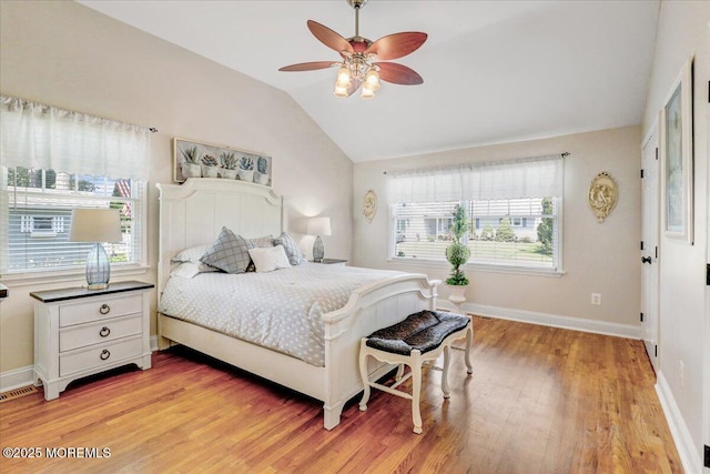 48 Crest Dr, Brick, NJ 08724 - bedroom featuring vaulted ceiling, light wood-type flooring, and ceiling fan