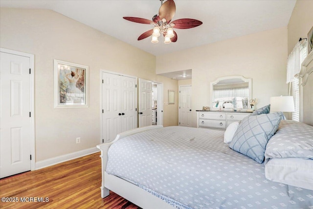48 Crest Dr, Brick, NJ 08724 - bedroom with light wood finished floors, ceiling fan, and vaulted ceiling