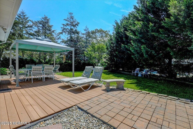 48 Crest Dr, Brick, NJ 08724 - wooden terrace featuring a gazebo, outdoor dining area, and a yard