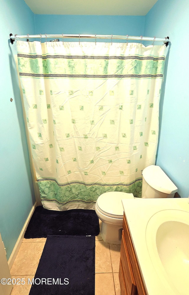 1509 Embury Ave, Neptune Township, NJ 07753 - bathroom featuring vanity, a shower with curtain, and tile patterned flooring