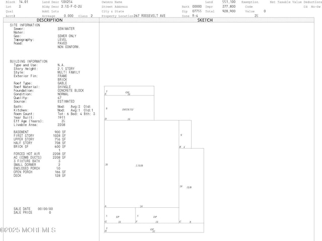 267 Roosevelt Ave, Oakhurst, NJ 07755 - view of floor plan / room layout