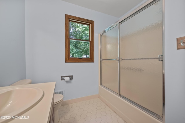 38 Pine St, Lincroft, NJ 07738 - full bath featuring vanity, combined bath / shower with glass door, and tile patterned floors