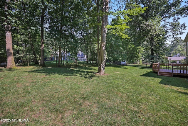 38 Pine St, Lincroft, NJ 07738 - view of yard with a wooden deck