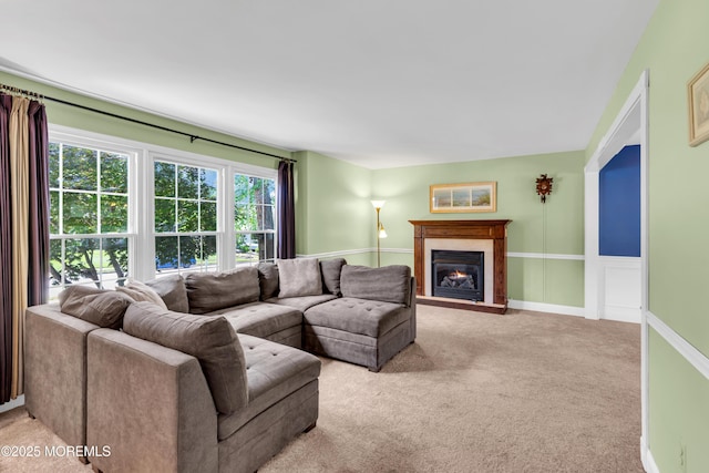 627 Meadow Run, Brick, NJ 08724 - living area featuring carpet floors and a glass covered fireplace