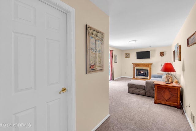 627 Meadow Run, Brick, NJ 08724 - carpeted living room featuring a fireplace and baseboards