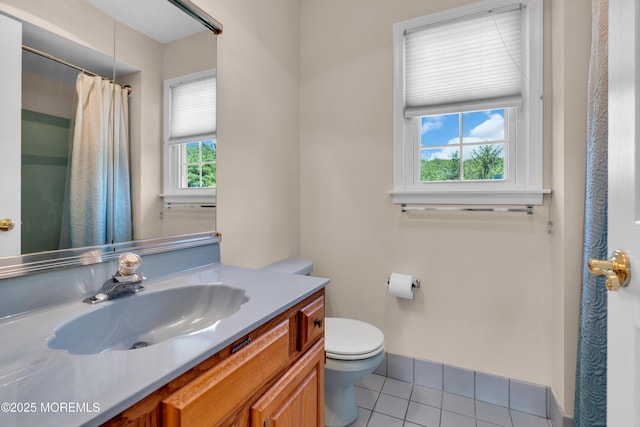 627 Meadow Run, Brick, NJ 08724 - full bath featuring vanity, tile patterned flooring, and a shower with shower curtain