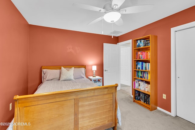 627 Meadow Run, Brick, NJ 08724 - bedroom with light carpet and a ceiling fan