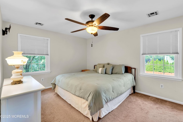 627 Meadow Run, Brick, NJ 08724 - bedroom with light carpet and a ceiling fan