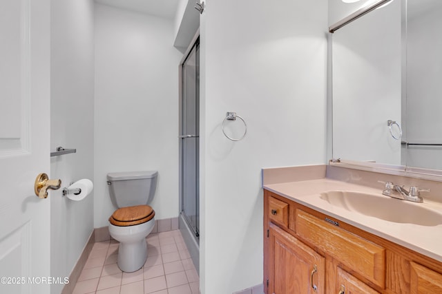 627 Meadow Run, Brick, NJ 08724 - full bathroom featuring vanity, a shower with shower door, and tile patterned flooring