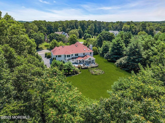 1721 Azure Dr, Wall, NJ 07753 - view from above of property featuring a heavily wooded area