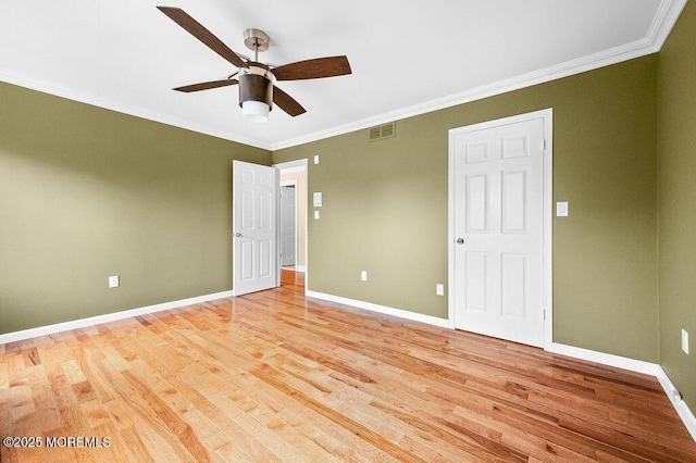 6 Opatut Ct, Morganville, NJ 07751 - unfurnished bedroom featuring crown molding, light wood-type flooring, and ceiling fan