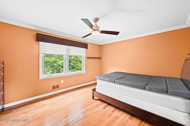 6 Opatut Ct, Morganville, NJ 07751 - bedroom featuring light wood-type flooring, ornamental molding, and ceiling fan