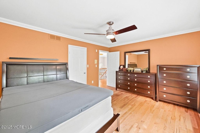 6 Opatut Ct, Morganville, NJ 07751 - bedroom with crown molding, wood finished floors, and ceiling fan