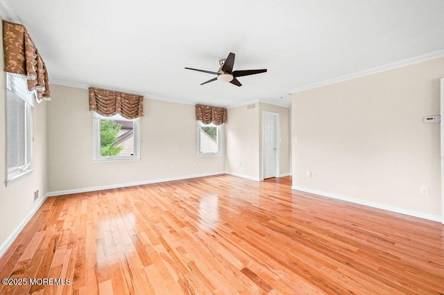 6 Opatut Ct, Morganville, NJ 07751 - unfurnished room featuring light wood-style floors, crown molding, and ceiling fan