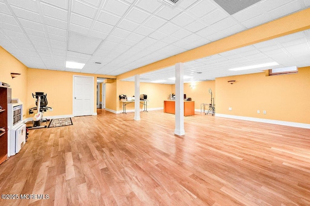 6 Opatut Ct, Morganville, NJ 07751 - finished below grade area with light wood finished floors and baseboards