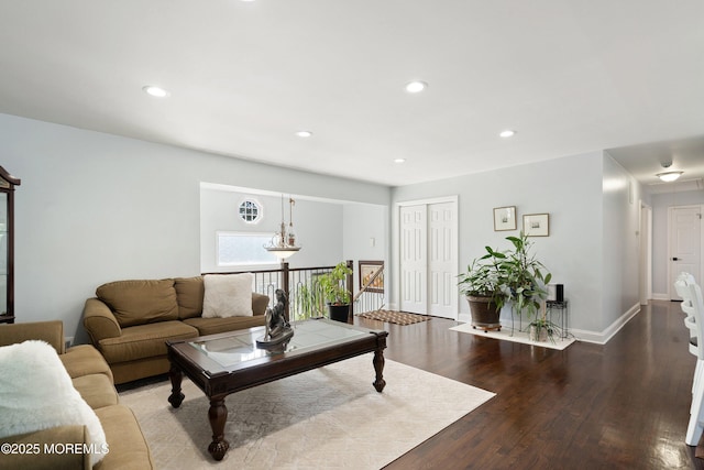 5 Maplecrest Ct, Toms River, NJ 08753 - living room featuring wood finished floors and recessed lighting