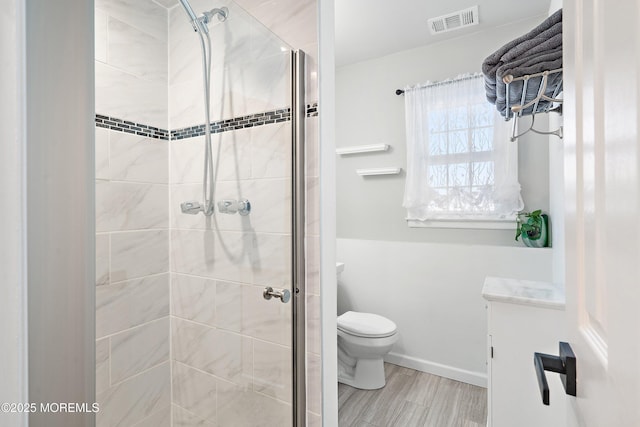 5 Maplecrest Ct, Toms River, NJ 08753 - full bath featuring a stall shower, vanity, and wood finished floors