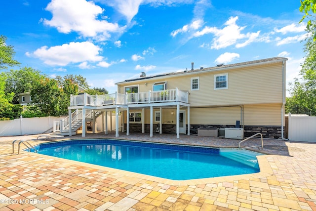 5 Maplecrest Ct, Toms River, NJ 08753 - view of swimming pool featuring stairs, a deck, and a patio area