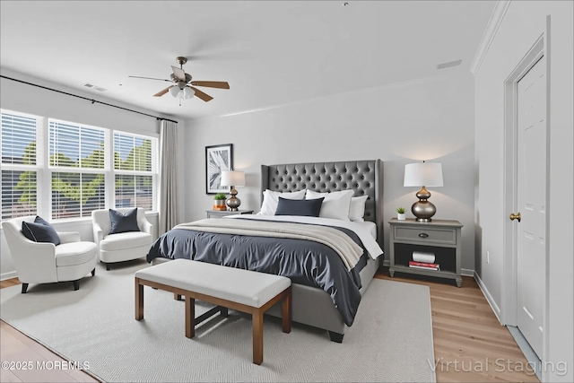 215 Sloan Ct, Matawan, NJ 07747 - bedroom with light wood-style floors and a ceiling fan
