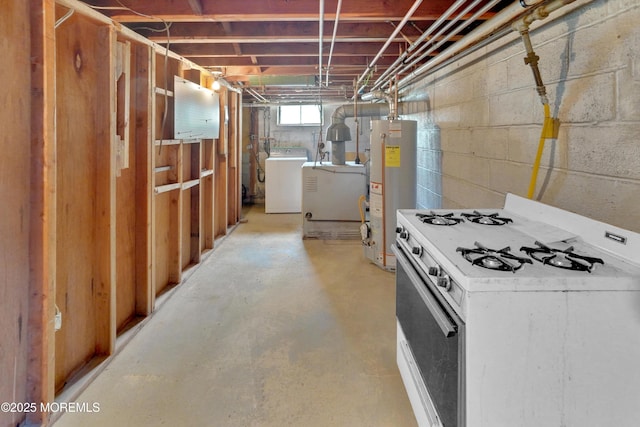 7 Tabor St, Little Silver, NJ 07739 - below grade area with gas water heater and washer / clothes dryer
