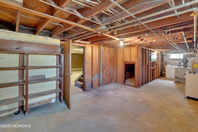 7 Tabor St, Little Silver, NJ 07739 - basement featuring washer and clothes dryer and stairway