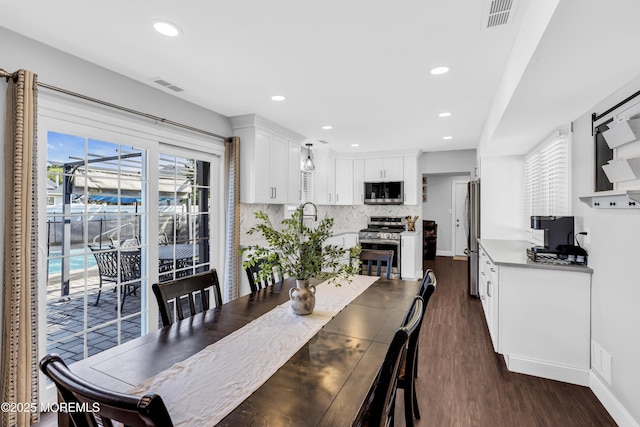 8 Blueberry Path, Howell, NJ 07731 - dining room with dark wood-style floors and recessed lighting