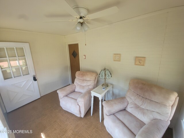 5B Lenape Dr, Whiting, NJ 08759 - living area featuring a ceiling fan