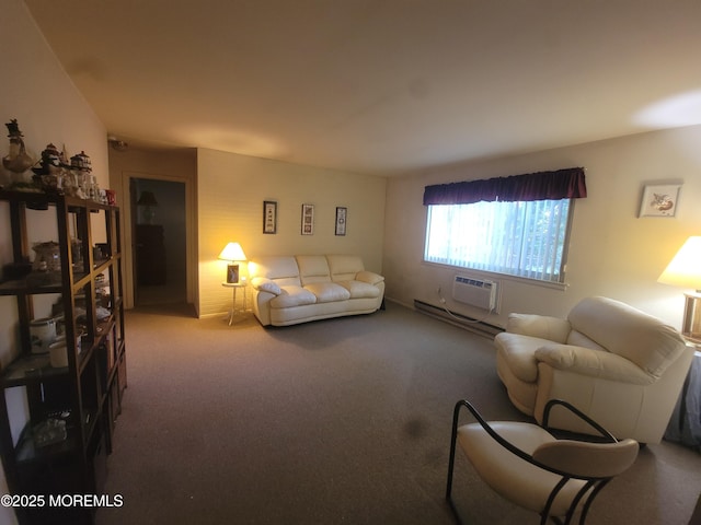 5B Lenape Dr, Whiting, NJ 08759 - living room featuring carpet and a wall mounted air conditioner