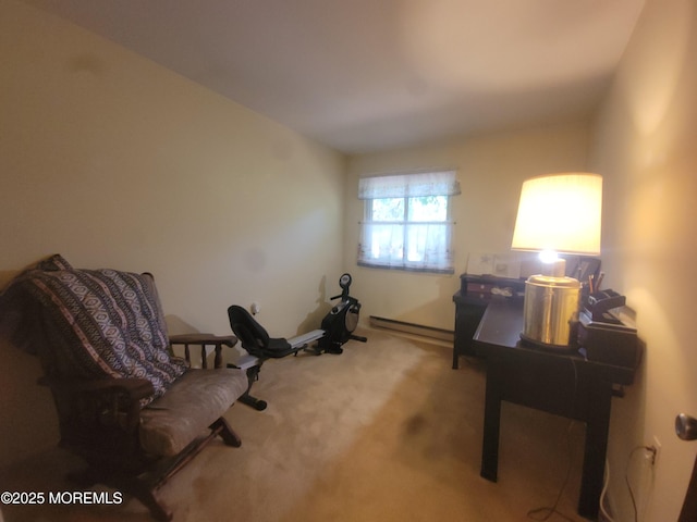 5B Lenape Dr, Whiting, NJ 08759 - living area with a baseboard radiator and carpet