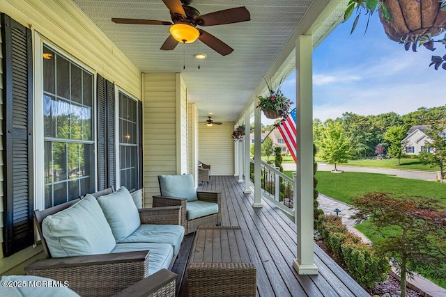 1 Opal Ct, Jackson, NJ 08527 - wooden porch with a ceiling fan