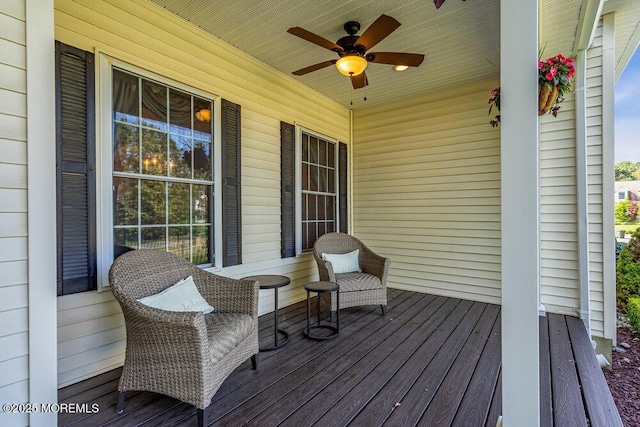 1 Opal Ct, Jackson, NJ 08527 - wooden porch with ceiling fan