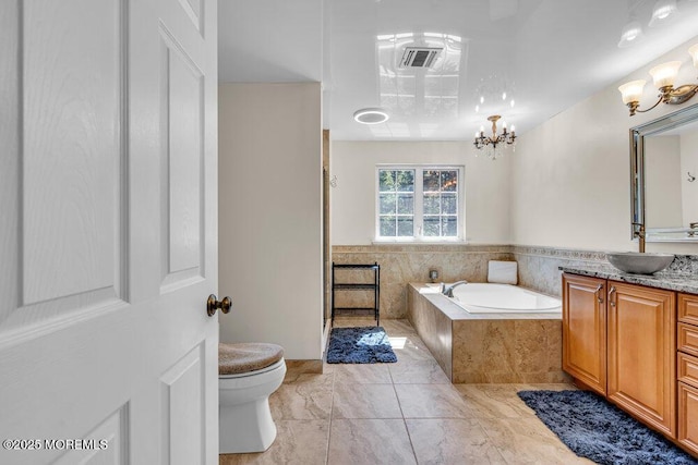 1 Opal Ct, Jackson, NJ 08527 - full bathroom featuring a chandelier, vanity, and a garden tub