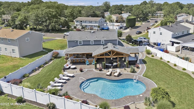 141 Twin Rivers Dr, Toms River, NJ 08753 - rear view of house featuring a fenced backyard, a residential view, and a patio area