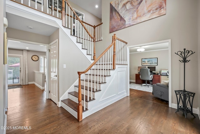 2 Independence Dr, Aberdeen, NJ 07747 - stairs with wood finished floors