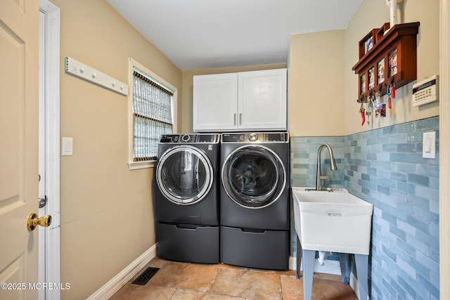 2 Independence Dr, Aberdeen, NJ 07747 - washroom featuring cabinet space and washer and clothes dryer