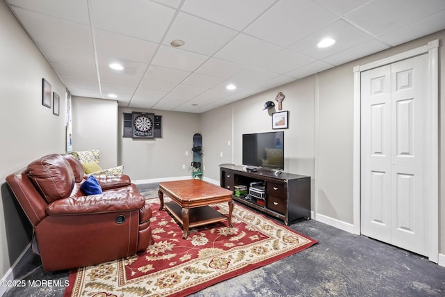2 Independence Dr, Aberdeen, NJ 07747 - living room with a drop ceiling and recessed lighting
