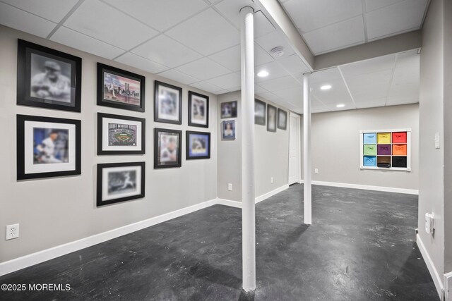2 Independence Dr, Aberdeen, NJ 07747 - finished below grade area featuring a paneled ceiling and recessed lighting