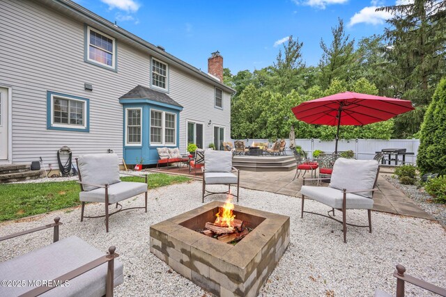 2 Independence Dr, Aberdeen, NJ 07747 - view of patio / terrace featuring a fire pit