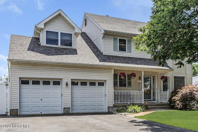 85 Mapletree Rd, Toms River, NJ 08753 - traditional home with a porch, driveway, and a shingled roof
