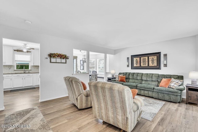 85 Mapletree Rd, Toms River, NJ 08753 - living room with light wood-style flooring and a ceiling fan