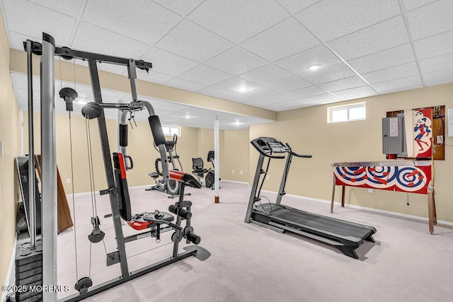 85 Mapletree Rd, Toms River, NJ 08753 - workout room featuring a drop ceiling and carpet floors