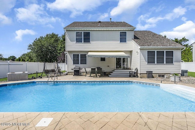 85 Mapletree Rd, Toms River, NJ 08753 - rear view of house with a fenced backyard, a patio, and a shingled roof