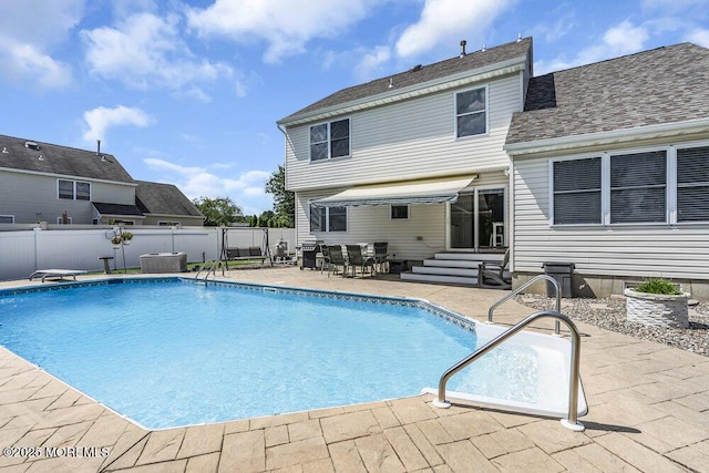 85 Mapletree Rd, Toms River, NJ 08753 - view of swimming pool with a patio area, a fenced backyard, and entry steps