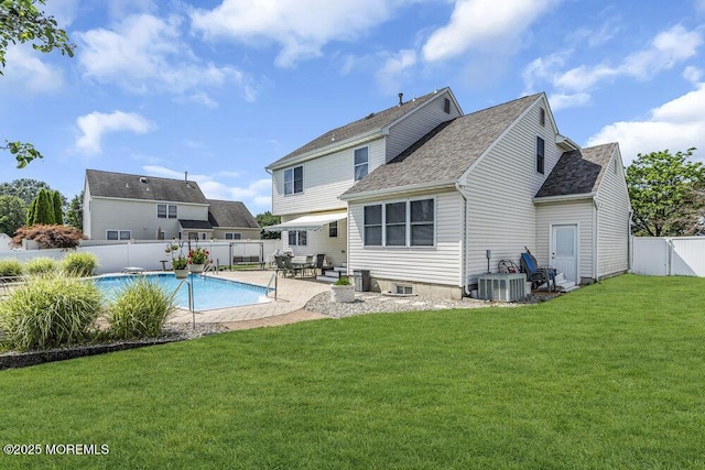 85 Mapletree Rd, Toms River, NJ 08753 - back of property with a fenced backyard, a patio area, and a shingled roof