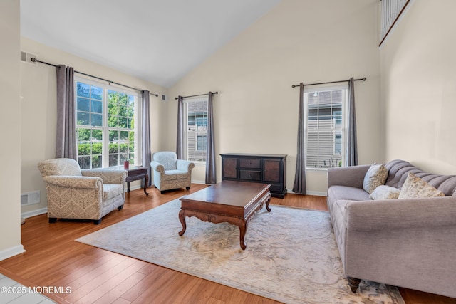 252 Enclave Blvd, Lakewood, NJ 08701 - living area featuring wood finished floors and high vaulted ceiling