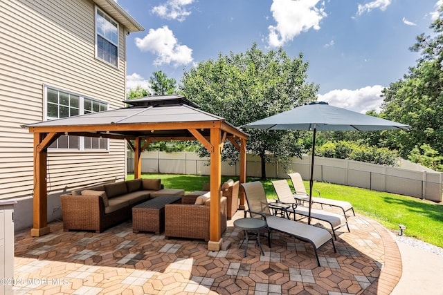 86 Lorelei Dr, Howell, NJ 07731 - fenced backyard featuring a gazebo, outdoor lounge area, and a patio area